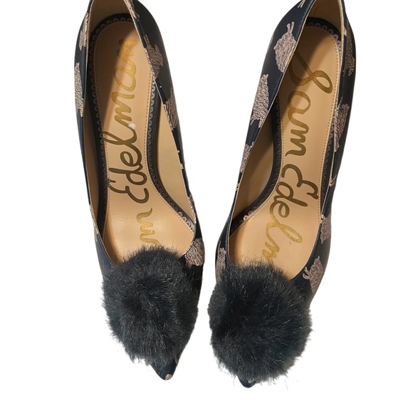 Sam Edelman Women's Shoes. Haroldson Pumps. Size 10 (Sheep Print with Pompom.) - Picture 2 of 4